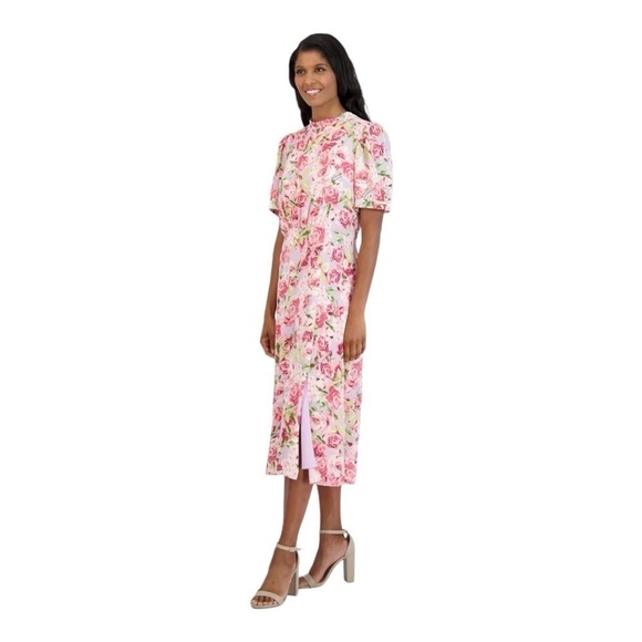 Julia Jordan Floral Tie Back Neck Midi Dress in Lavender Multi Size 6 NWT - Picture 2 of 7